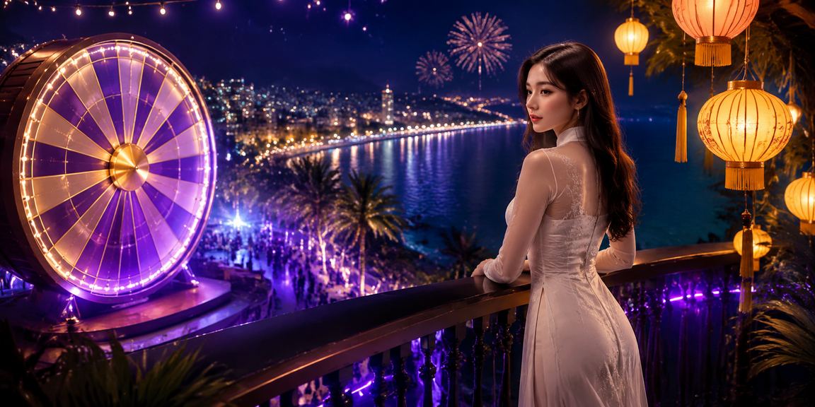 Người chơi casino tại Hội An với ánh sáng và đèn neon